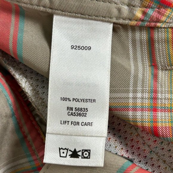 Cabelas Womens Plaid Cargo Shorts Size 14 Brown Red Polyester Fish Golf Hiking - Picture 7 of 15